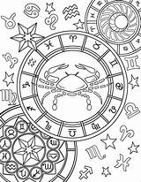 Cancer Zodiac Sign sketch template