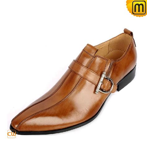 Mens Brown Italian Leather Dress Shoes CW763072