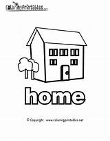 Home Coloring Page  A Free English Printable sketch template