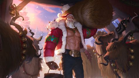 Santa Braum LoL Runeterra 4K #7470e Wallpaper PC Desktop