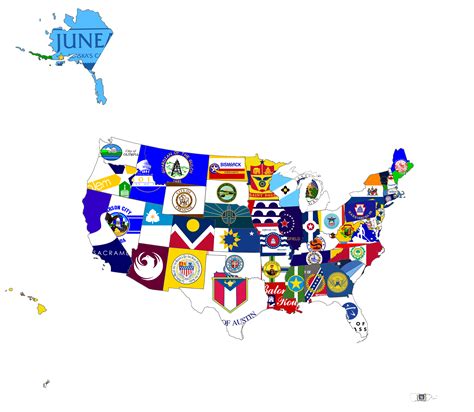 Flag map of US states and territories's capitals (excluding a few territories) : r/vexillology