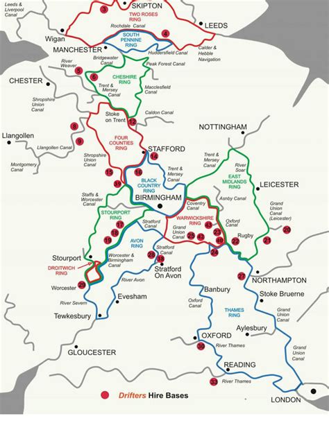 Ring Routes for canal boat, narrowboat and boating holidays UK