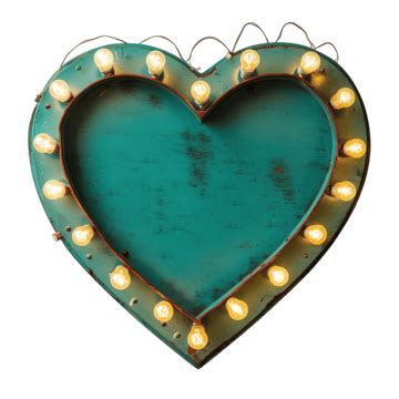 Retro Heart Light Bulbs Electric Billboard Green Frame, Billboard ...