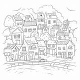 Neighborhood Coloring Page sketch template