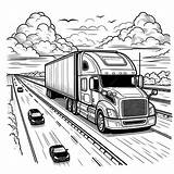 Premium Photo  Black And White Line Art Style Image Of A truck On sketch template