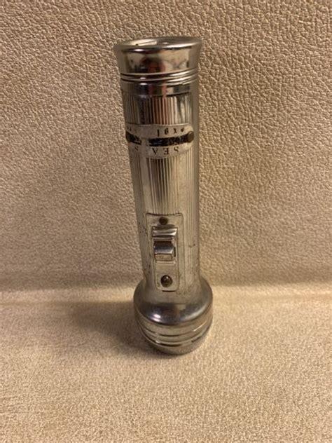 Sears Explorer Vintage Chrome 6" Flashlight 2 C cell Morse Code Flash Button | eBay