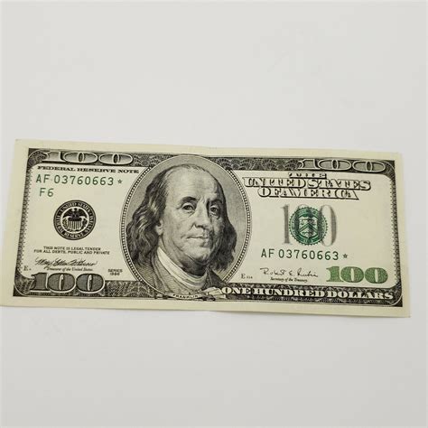 1996 Hundred Dollar $100 Bill Federal Reserve Star Note Atlanta Paper ...