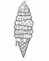 Ice Cream Cone Coloring Page  Free Printable sketch template
