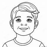 Portrait Coloring Page Of A Happy Child 23152 18285 sketch template