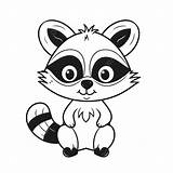 Racoon Head Coloring sketch template