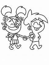 Tootie And Smiling Timmy Turner Coloring Page  Free Printable sketch template