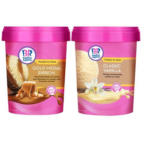 Buy Baskin Robbins Premium Ice Cream - Gold Medal Ribbon, Made with Cow ...