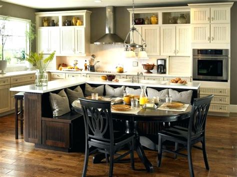 Miraculous Small Eat In Kitchen Design | Kitchen island built in seating, Kitchen island with ...