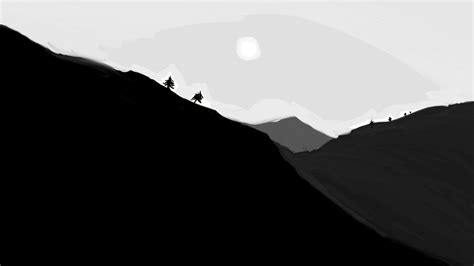 Minimalist Mountain Black And White Wallpapers - Wallpaper Cave