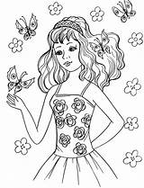 Coloring Pages Fashionable Girls Free printable coloring  sketch template