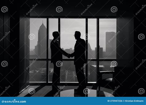 Silhouette of Business Handshake, Teamwork Concept. Stock Photo - Image ...