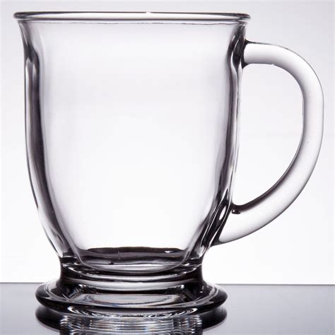 Acopa 16 oz. Customizable Clear Glass Cafe Mug - 12/Case | Clear coffee ...