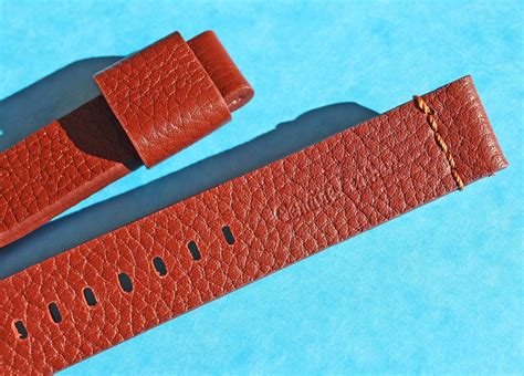 PREMIUM DARK BROWN LEATHER 20mm white stitch Strap, PreV watch leather ...