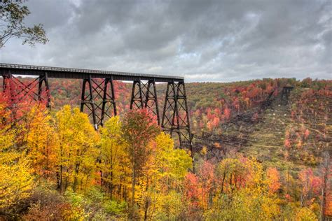 Admire The Fall Foliage From Atop Kinzua Bridge Skywalk In Pennsylvania