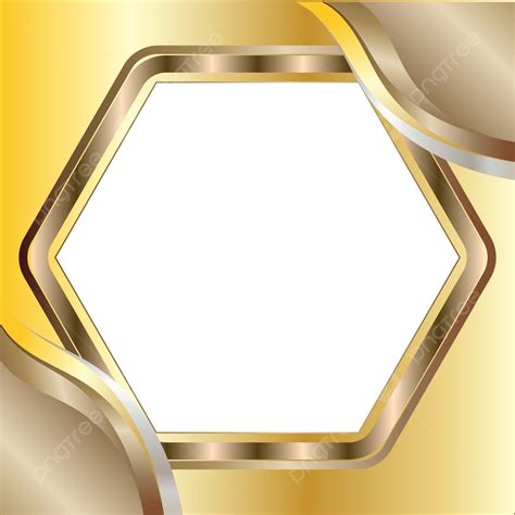 Abstract Gradient Golden Hexagon Frame Border Vector With Transparent Background, Abstract ...