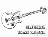 Bass Guitar Coloring Pages  Electric Musical Instruments sketch template