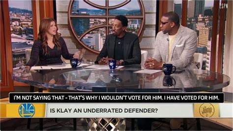 Rachel Nichols said on the Jump show that she voted for Klay for All-NBA Defense the past two ...