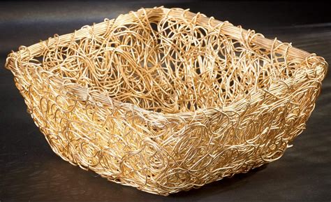 Amazon.com: KINDWER Gilded Square Twist Wire Mesh Basket, 8" : Home ...