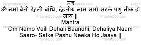 Mantra to Remove Animal Diseases