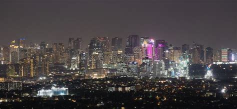 Night View of the Illuminated Buildings of Manila Stock Image - Image ...