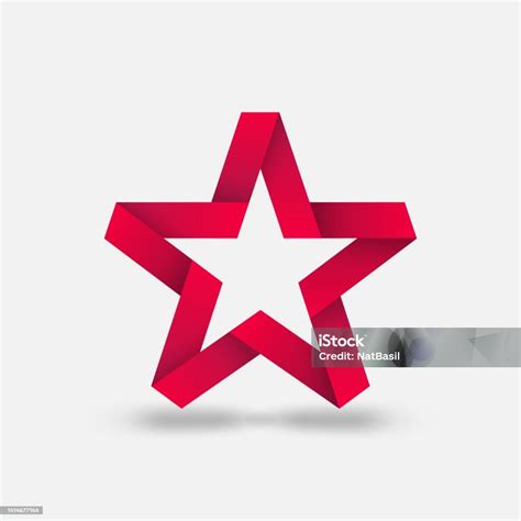 Fivepointed Star Ribbon Emblem Symbol Stock Illustration - Download ...