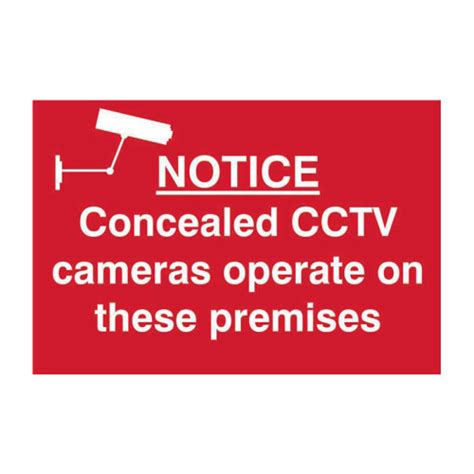 Centurion - Notice Concealed CCTV cameras operate on these premises - 1.2mm Recyclable PP (300 x ...