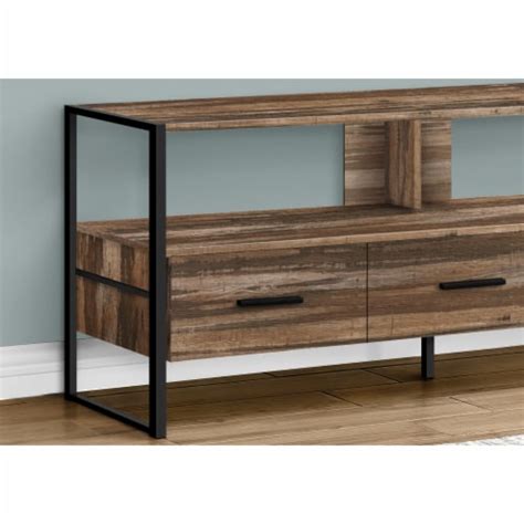 Entertainment Center, Storage Drawers Bedroom, Laminate, Metal, Brown, Black,, 1 - Kroger