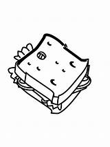 Coloring Pages Sandwich Kids Butter Peanut Food Sheets Colouring Jelly  sketch template