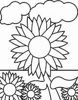Sunflower Garden Coloring Page  Download & Print Online Pages sketch template