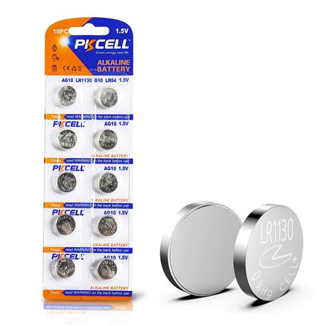 LR1130 / AG10 /189 /LR54 1.5v Alkaline Button Cell Battery Batteries (10) : Amazon.ca: Health ...