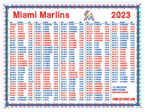 Miami Marlins 2024 Schedule Printable