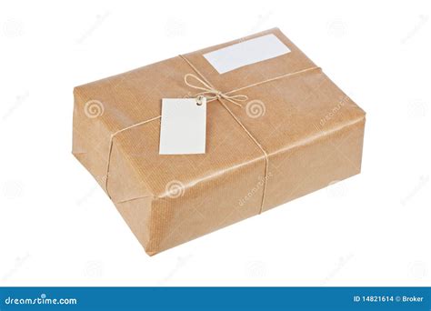 Brown Package with Blank Labels Stock Photo - Image of container ...