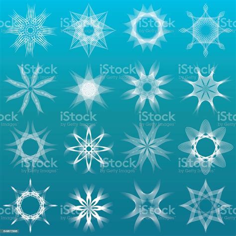 Set Of Snowflake Shapes Icons Vector Illustration Stock Illustration - Download Image Now - iStock