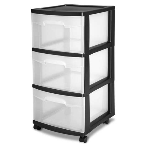 Sterilite 2830 - 3 Drawer Cart Black 28309002