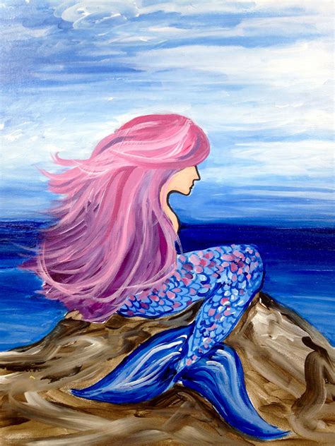 A Mermaid at Heart | Mermaid painting, Mermaid canvas, Mermaid paintings acrylic