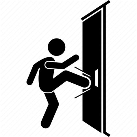 Door, kick, kicking, man icon - Download on Iconfinder