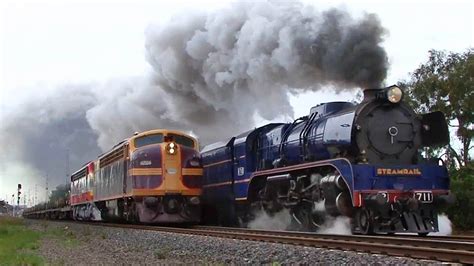 Steam and Diesel parallel - R711 to Bacchus Marsh: Australian Trains - YouTube