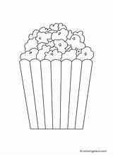 Popcorn Box Coloring Page Sketch sketch template