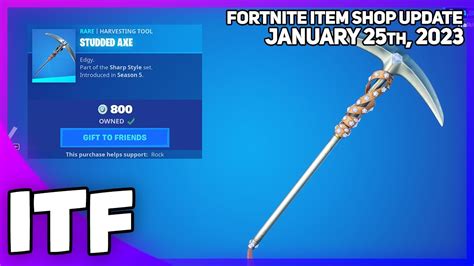 Fortnite Item Shop STUDDED AXE IS BACK! [January 25th, 2023] (Fortnite Battle Royale) - YouTube