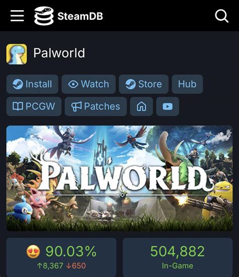 Palworld has over 504,882 players on Steam : r/Palworld