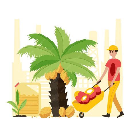 Premium Vector | Palm oil producing industry concept