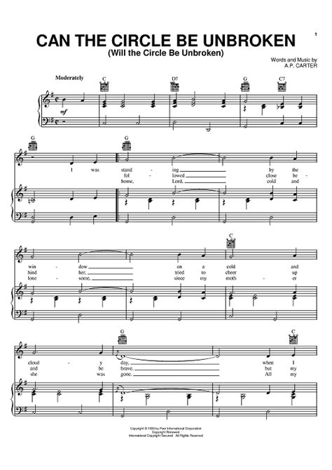 Can The Circle Be Unbroken (Will The Circle Be Unbroken)" Sheet Music ...