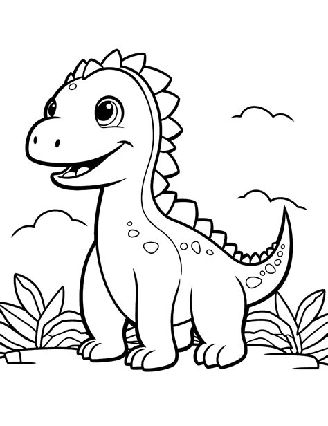 Simple Dinosaur Coloring Pages