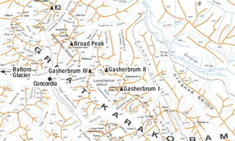 Karakoram '99: Map of the Karakoram Peaks