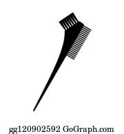 76 Black And White Hair Dye Brush Silhouette Clip Art | Royalty Free ...